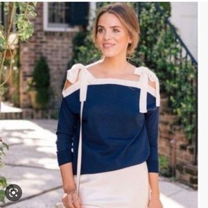 JCrew tie shoulder merino wool sweater